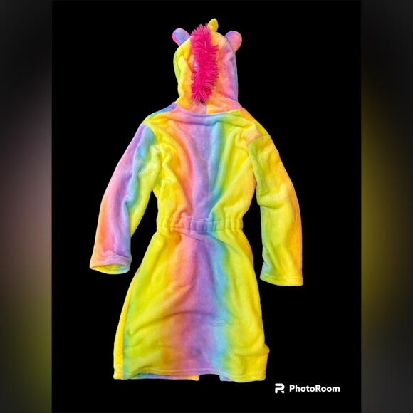 Rainbow unicorn kids bath robe - Picture 3 of 5